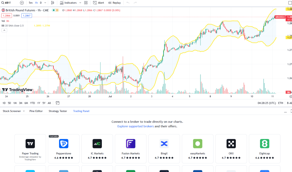 Trading Panel TradingView Connect Broker