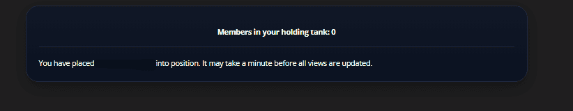 Holding Tank Placed Customer Iqonic Affiliate